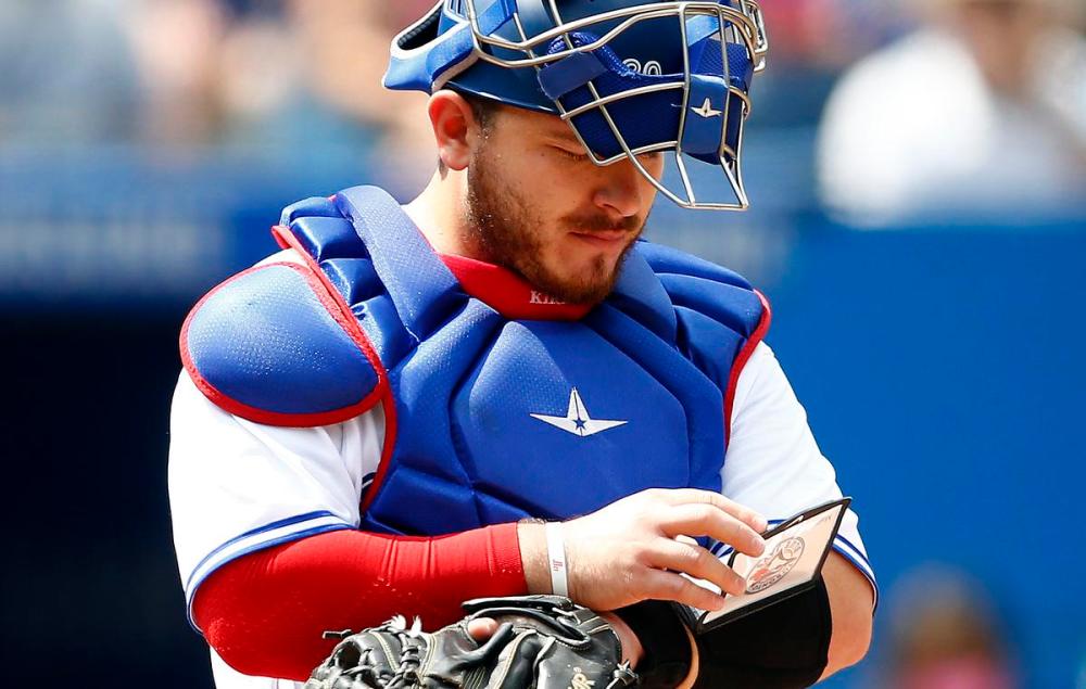 Vaughn Ridley - Getty Images file photo
Blue Jay Alejandro Kirk and every other major leaguer needs notes to keep up with the volume of available data, but there’s a safer way in case the info falls into enemy hands — like on Monday night against the Rays.