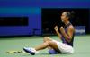 Seth Wenig - The Associated Press
Leylah Fernandez, of Canada, reacts after defeating Aryna Sabalenka,of Belarus, during the semifinals of the US Open tennis championships, Thursday, Sept. 9, 2021, in New York.
