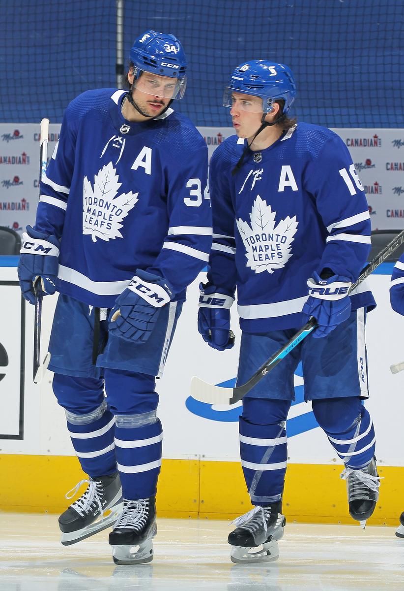 Claus Andersen - GETTY IMAGES
Mitch Marner, right, assisted on about 60 per cent of Auston Matthews’ goals last season.