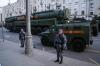 Alexander Zemlianichenko - The Associated Press
Russian ballistic missile launchers roll toward Red Square to attend a rehearsal for the May 9 Victory Day military parade in Moscow on Wednesday. Meanwhile some experts are questioning how many precision-guided missiles Russia still has available.