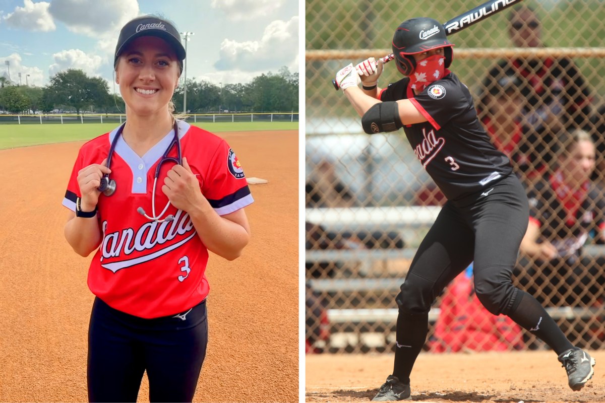 From frontlines to foul lines Nurse Erika Polidori brings a big bat