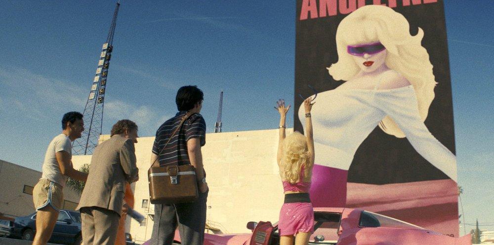 Peacock
Emmy Rossum from “Shameless” plays the title character in “Angelyne,” a Peacock series which will air on Showcase in Canada.