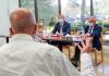 - Province of Nova Scotia
Nova Scotia Premier Tim Houston (centre) and Dr. Kevin Orell (right), CEO of the province’s Office of Healthcare Professionals Recruitment, speak with health-care stakeholders in Windsor, N.S. in this September file photo.