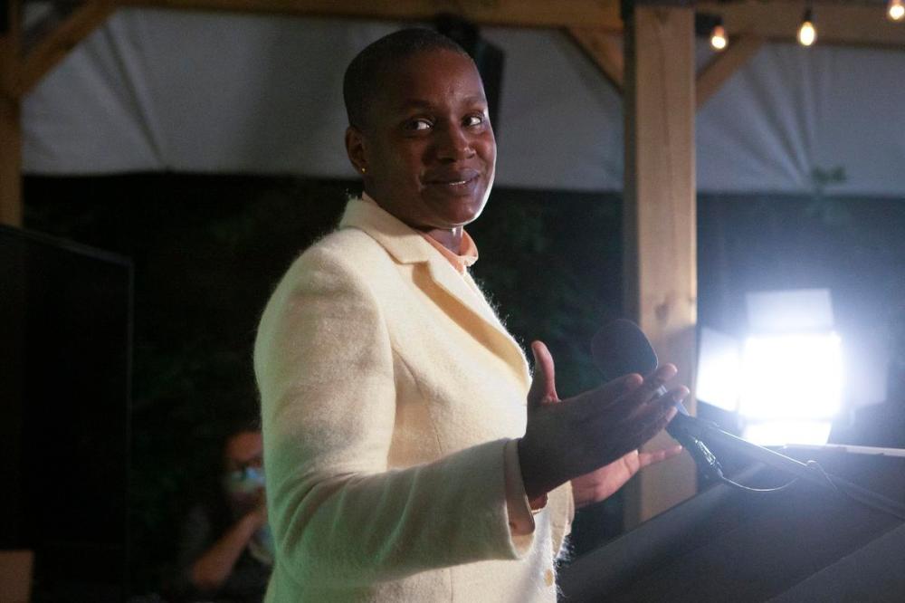 Chris Young - THE CANADIAN PRESS
Federal Green Party Leader Annamie Paul stands at the podium as she concedes defeat in her riding of Toronto Centre on election night in Toronto on Monday night.