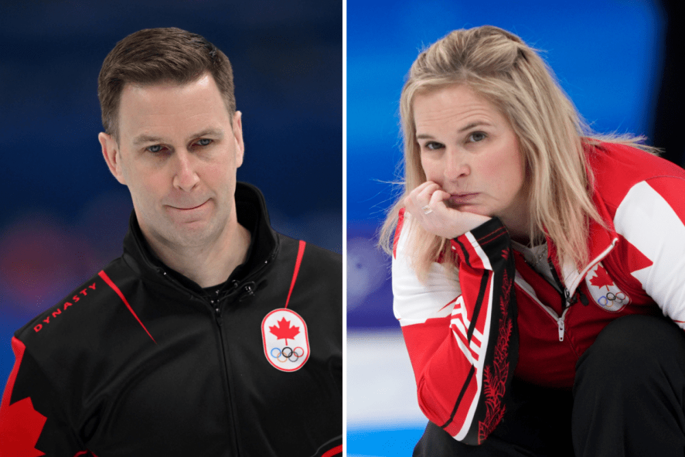 - Getty Images (left), The Canadian Press (right)
With Jennifer Jones headed home, Brad Gushue will have to beat the U.S. for bronze to ensure Canada doesn’t go without a curling medal for the first time since the sport’s 1998 reinclusion.