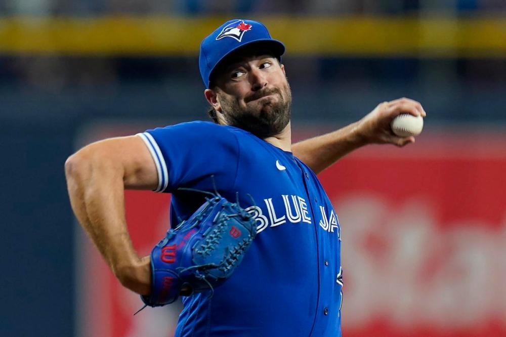 Chris O'Meara - AP
Blue Jays ace Robbie Ray was charged with three runs on seven hits and two walks while striking out an uncharacteristically low five batters over 4 2/3 innings in Tampa on Monday night.