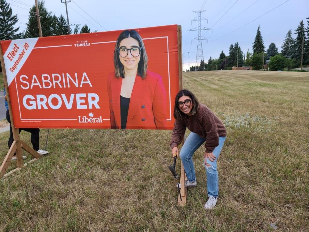 - Facebook Photo
Liberal candidate Sabrina Grover says she “angry” and “upset” over an incident in which two door knockers say they were volunteering for her campaign in Calgary when they were spat on and slapped. Police are investigating.