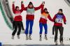 Matthias Schrader - The Associated Press
From left, Alexandria Loutitt, Matthew Soukup, Abigail Strate and Mackenzie Boyd-Clowes won bronze in the ski jumping mixed team event, one of 13 Canadian bronze medals at the 2022 Beijing Games heading into Sunday.