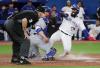 Richard Lautens - Toronto Star
Initially called out on a close play at the plate, Jays baserunner Teoscar Hernandez was ruled safe after a review in the seventh inning, putting the home team ahead to stay at the Rogers Centre.