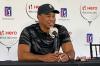 Doug Ferguson - AP
Tiger Woods holds his first press conference since his Feb. 23 car crash in Los Angeles at the Hero World Challenge golf tournament in Nassau, Bahamas on Tuesday.