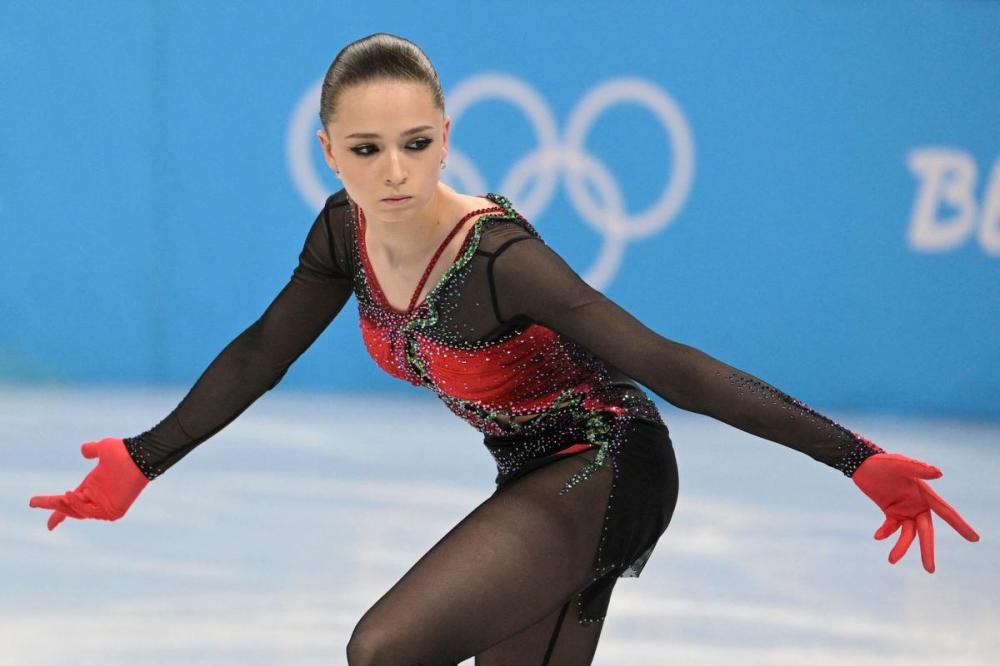SEBASTIEN BOZON - AFP via GETTY IMAGES
Kamila Valieva was on the practice ice Thursday despite reports of a positive drug test.