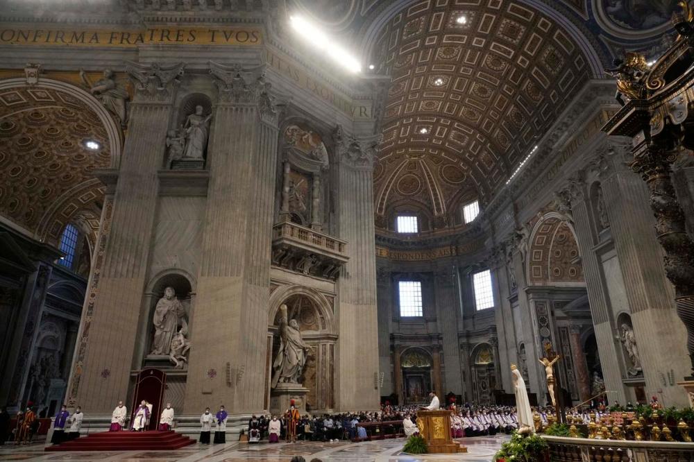 - The Associated Press
Pope Francis presides over a special prayer in St. Peter's Basilica at the Vatican, Friday, March 25, 2022. This week, he will meet the Indigenous delegates from Canada.