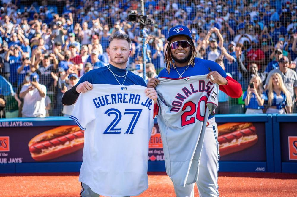Steven Crawford - Toronto Blue Jays
Josh Donaldson, left, spent the weekend talking about how Vlad Guerrero deserved to join him and George Bell as the only AL MVP winners in Blue Jays history.