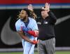 Richard Lautens - Toronto Star
Blue Jays designated hitter Vladimir Guerrero Jr. celebrates his RBI double that broke an 0-for-20 streak on Wednesday night.