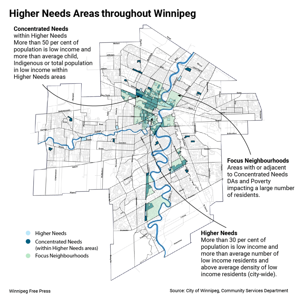 New city map highlights higherneeds area Winnipeg Free Press