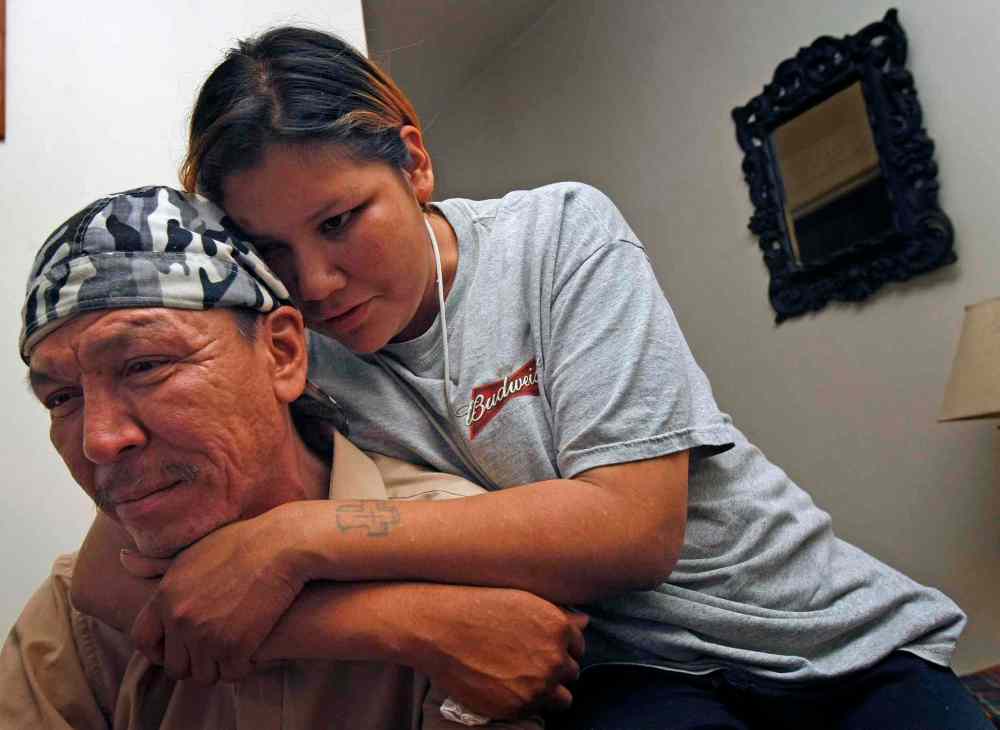 JOE BRYKSA / WINNIPEG FREE PRESS Files
September 5, 2009: Faron Hall, left, who rescued Tara Lynn Beardy, centre, from the Red River feels he failed drowning victim Chris Harper. Hall tried to bring both Beardy and Harper to shore but had to let go of Harper. He cries as he describes Harper slipping under the dark water of the Red River.