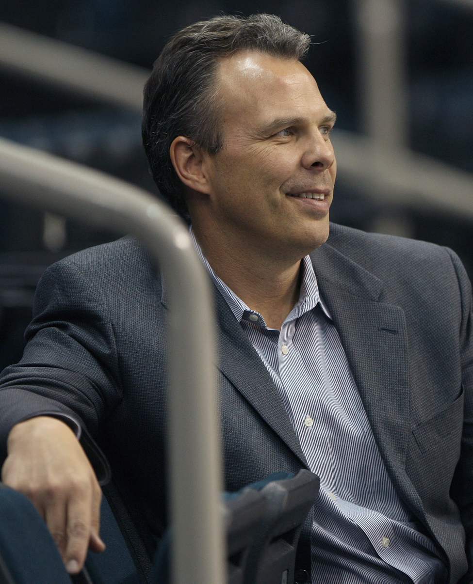 JOE BRYKSA / WINNIPEG FREE PRESS
Winnipeg Jets General Manager Kevin Cheveldayoff at practice Sunday afternoon.