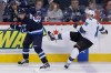 JOHN WOODS / WINNIPEG FREE PRESS
Winnipeg Jets' Evander Kane (9) checks San Jose Sharks' Justin Braun (61) during the first period.
