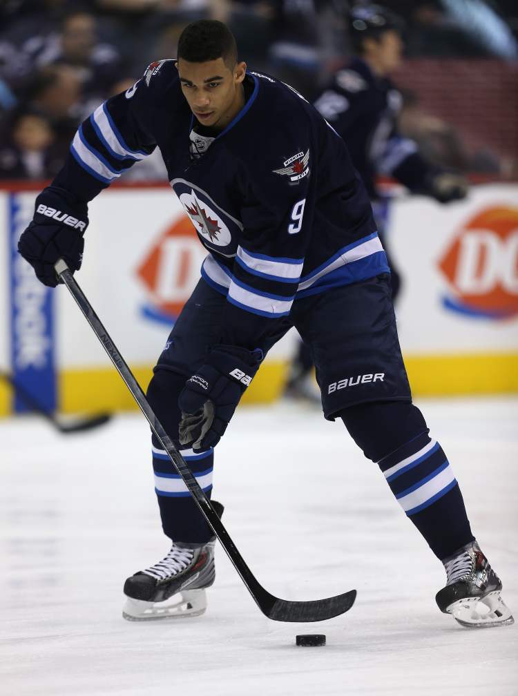 TREVOR HAGAN / WINNIPEG FREE PRESS
Winnipeg Jets' Evander Kane skates during the warmup.