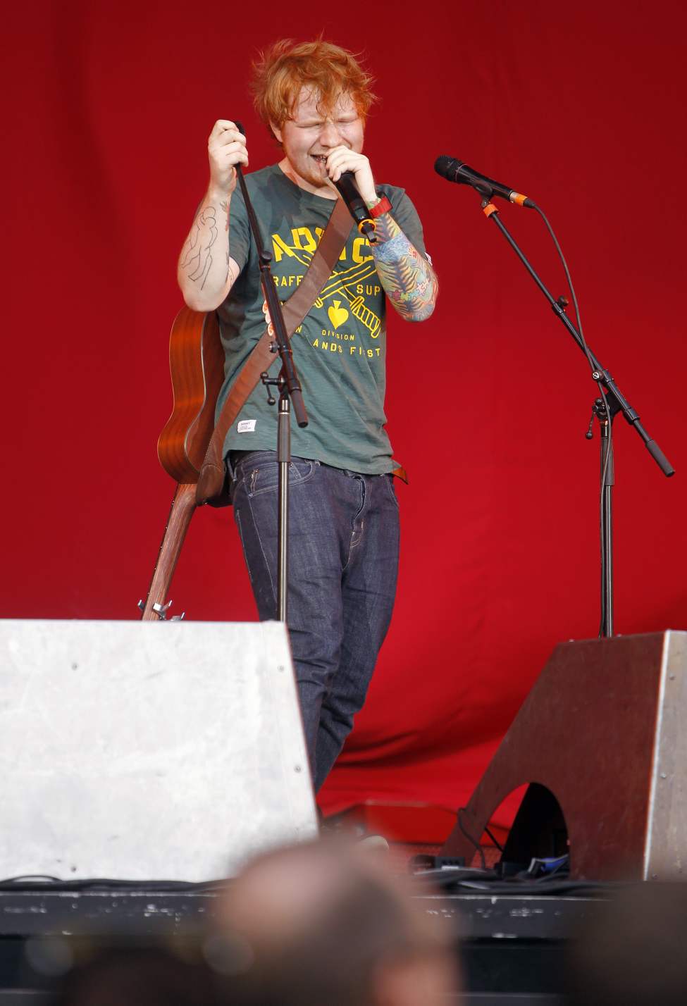 Trevor Hagan / Winnipeg Free Press
British singer-songwriter Ed Sheeran opens for Taylor Swift at Investors Group Field, Saturday, June 22, 2013.