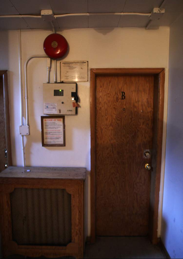JOE BRYKSA / WINNIPEG FREE PRESS
The fire alarm system inside a Furby St rooming house.