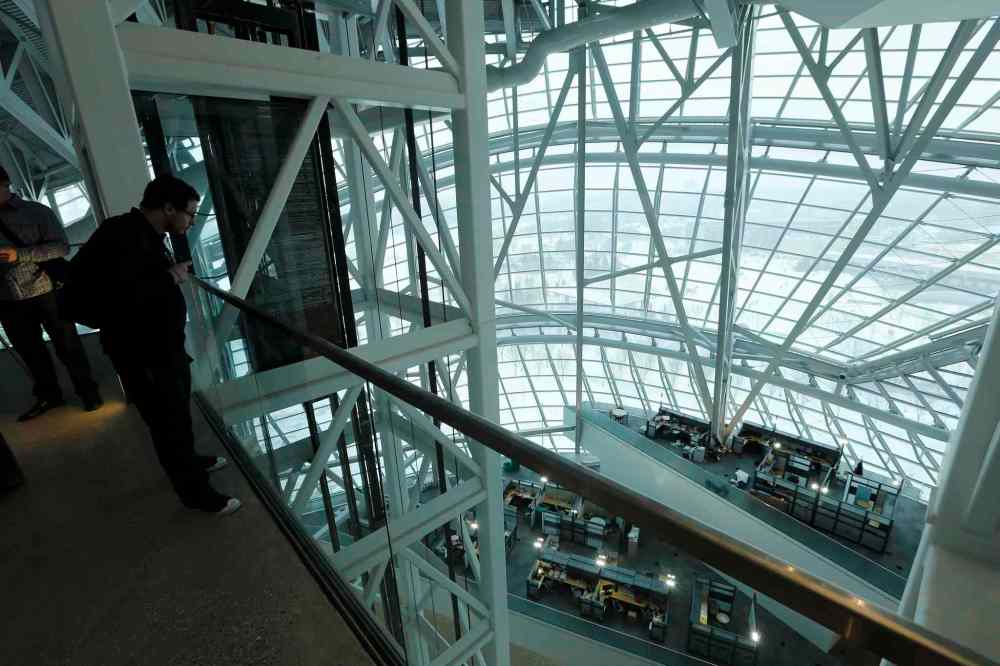 KEN GIGLIOTTI / WINNIPEG FREE PRESS
Level 5 looking down on office floors on the third leve.