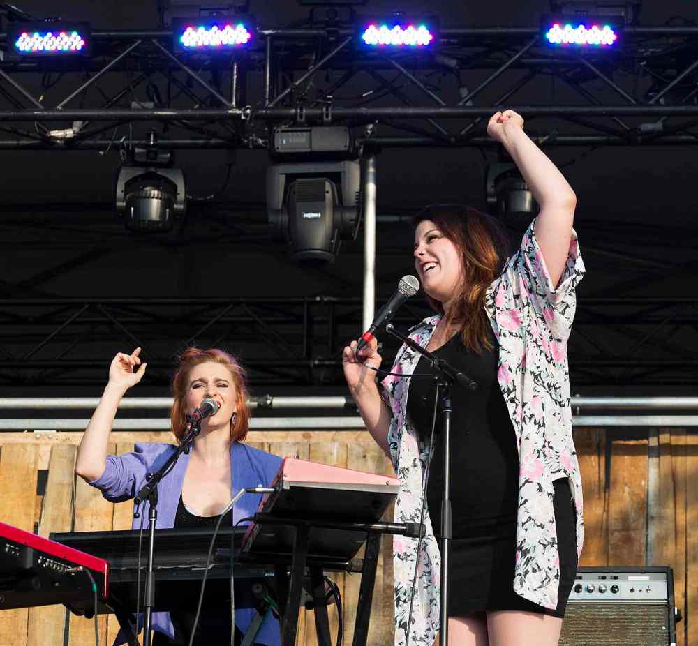 Sarah Taylor / Winnipeg Free Press
Chic Gamine performs Thursday night at Folk Fest.