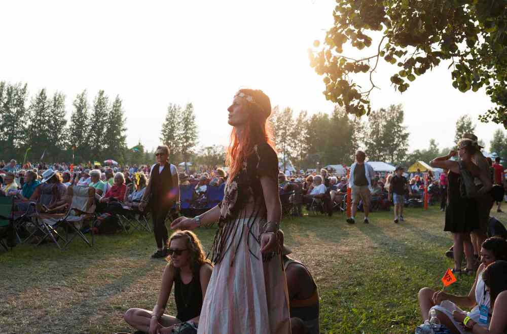 Sarah Taylor / Winnipeg Free Press
Chantal Dick attends Folk Fest for the fourth time, dancing to Chic Gamine on Thursday night.