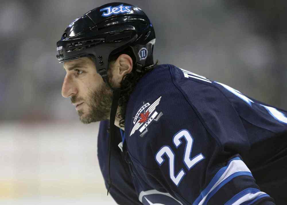 JOE BRYKSA / WINNIPEG FREE PRESS
Winnipeg Jets' Chris Thorburn has his game face on against the Tampa Bay Lightning.