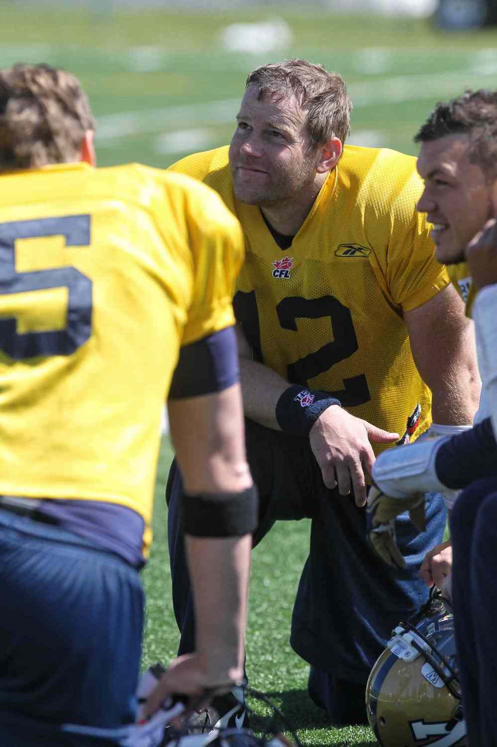 Mike Deal / Winnipeg Free Press
Quarterback Brian Brohm (12) during the first day of the Winnipeg Blue Bombers training camp Sunday. 150531 May 31, 2015 Mike Deal / Winnipeg Free Press
