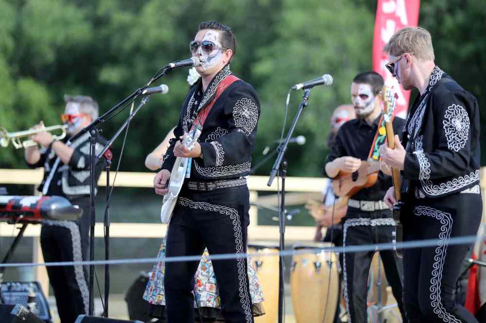TREVOR HAGAN / WINNIPEG FREE PRESS
Mariachi Ghost performs on the Port Stage during Canada Day and Canada 150 celebrations at The Forks.