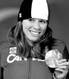 CNS Canwest News Service
JOHN MAHONEY / CANWEST NEWS SERVICE ARCHIVESChristine Nesbitt shows off her gold medal from the women�s 1,000 metres speedskating. Things are looking up outside of the competitions as well.