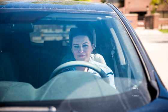 Jen in the driver's seat after a test in 2019. (Mikaela MacKenzie / Winnipeg Free Press files)