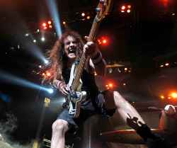 PHIL HOSSACK / WINNIPEG FREE PRESS
Bassist Steve Harris and Iron Maiden at the Bell/MTS Place Wednesday.