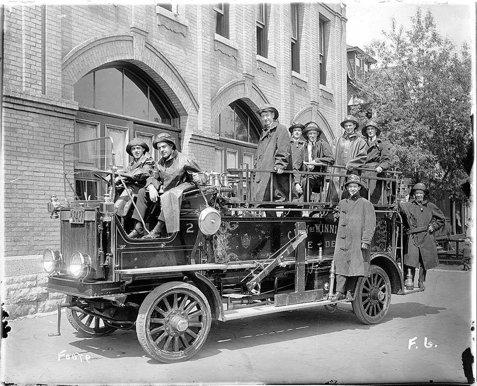 L. B. Foote / Winnipeg Free Press Archives
1919 Strike
Scene at Westminster and Lipton Station during 1919 Winnipeg General Strike. Strikebreakers for the Committee of 1,000 took over the fire department when the firefighters joined the strike.