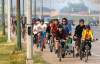 Wayne Glowacki / Winnipeg Free Press
WEDNESDAY, JULY 10 — About 300 cyclists head north on Hwy. 59 to Birds Hill Provincial Park then to the Festival Campground to set up their camping spots.