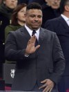 FILE - Valladolid's president Ronaldo waves prior to the Spanish La Liga soccer match between FC Barcelona and Valladolid at the Camp Nou stadium in Barcelona, Spain, Saturday, Feb. 16, 2019. When Brazil great Ronaldo bought Spanish club Valladolid five years ago, the idea was to turn the modest side into a solid team in the top tier playing alongside the likes of Real Madrid and Barcelona. After being relegated at the end of the 2020-2021 campaign, on Sunday, May 29, 2022 Valladolid can seal its return to Spain’s major league. (AP Photo/Manu Fernandez, File)