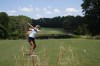 Lexi Thompson hits off the first tee during a practice round for the the U.S. Women's Open golf tournament at the Pine Needles Lodge & Golf Club in Southern Pines, N.C. on Tuesday, May 31, 2022. (AP Photo/Chris Carlson)
