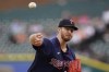 Minnesota Twins starting pitcher Bailey Ober throws during the first inning of a baseball game against the Detroit Tigers, Wednesday, June 1, 2022, in Detroit. (AP Photo/Carlos Osorio)