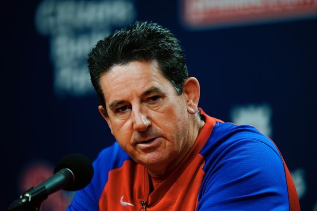 Philadelphia Phillies interim manager Rob Thomson speaks during a news conference in Philadelphia, Friday, June 3, 2022. Joe Girardi was fired by the Phillies on Friday, after his team's terrible start, becoming the first major league manager to lose his job this season. (AP Photo/Matt Rourke)