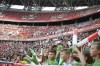 Fans in the tribune prior to the UEFA Nations League soccer match between Hungary and England at the Puskas Arena in Budapest, Hungary, Saturday, June 4, 2022. (Zsolt Szigetvary/MTI via AP)