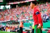 Portugal's Cristiano Ronaldo celebrates after scoring his side's 2nd goal during the UEFA Nations League soccer match between Portugal and Switzerland, at the Jose Alvalade Stadium in Lisbon, Portugal, Sunday, June 5, 2022. (Laurent Gillieron/Keystone via AP)