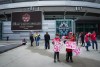 Young fans hold signs and make a thumbs-down gesture outside B.C. Place stadium after the Canadian national men's soccer team's friendly match against Panama was cancelled due to a labour dispute, in Vancouver, on Sunday, June 5, 2022.&nbsp;Experts say the well of goodwill created by the on-field success of Canada's soccer teams in recent months is quickly drying up amid a heated contract dispute between the men's national squad and Canada Soccer, the sport's national governing body.&nbsp;THE CANADIAN PRESS/Darryl Dyck
