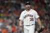 Houston Astros starting pitcher Justin Verlander reacts after striking out Seattle Mariners' Taylor Trammell to end the top of the sixth inning of a baseball game Tuesday, June 7, 2022, in Houston. (AP Photo/David J. Phillip)