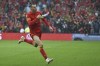 Wales Gareth Bale celebrates after scoring his side's opening goal during the World Cup 2022 qualifying play-off soccer match between Wales and Ukraine at Cardiff City Stadium, in Cardiff, Wales, Sunday, June 5, 2022. (AP Photo/Rui Vieira)