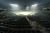 Rain falls over Oriole Park at Camden Yards during a delay of a baseball game between the Baltimore Orioles and the Chicago Cubs, Wednesday, June 8, 2022, in Baltimore. (AP Photo/Julio Cortez)