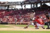 Arizona Diamondbacks' Josh Rojas hits a two-run single during the ninth inning of a baseball game against the Cincinnati Reds in Cincinnati, Thursday, June 9, 2022. The Diamondbacks won 5-4. (AP Photo/Aaron Doster)