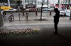 A woman stops to pay her respect at a makeshift memorial to one of the victims being remembered on Tuesday, April 23, 2019. Victims and families of Toronto's deadly van attack are set to give statements in court today.THE CANADIAN PRESS/Chris Young