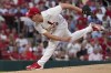 St. Louis Cardinals starting pitcher Andre Pallante throws during the first inning of a baseball game against the Cincinnati Reds Friday, June 10, 2022, in St. Louis. (AP Photo/Jeff Roberson)