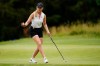 Frida Kinhult, of Switzerland, acknowledges the crowd after putting on the 13th green during the second round of the ShopRite LPGA Classic golf tournament, Saturday, June 11, 2022, in Galloway, N.J. (AP Photo/Matt Rourke)